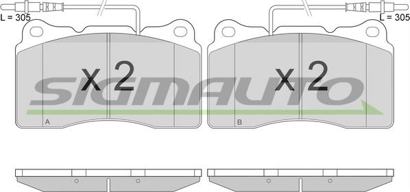 SIGMAUTO SPA924 - Kit de plaquettes de frein, frein à disque cwaw.fr