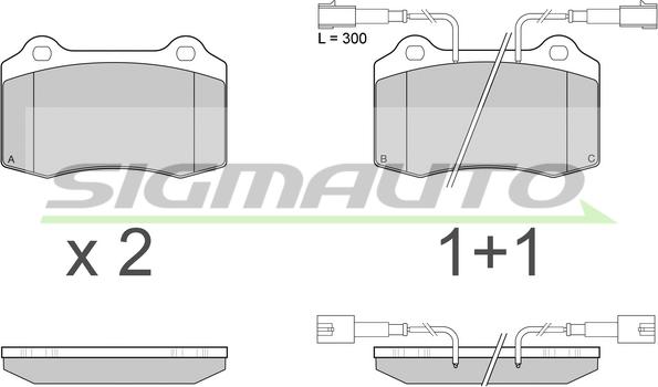 SIGMAUTO SPA979 - Kit de plaquettes de frein, frein à disque cwaw.fr