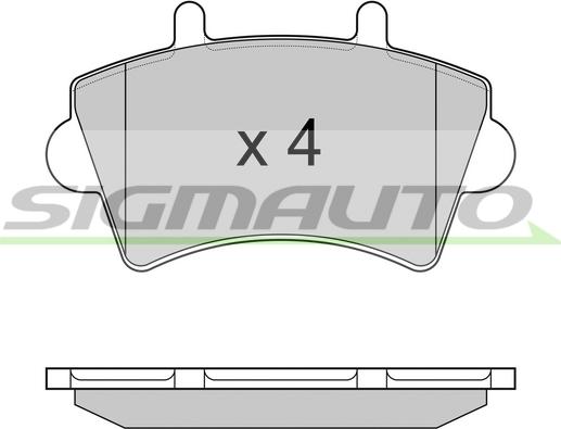 SIGMAUTO SPA975 - Kit de plaquettes de frein, frein à disque cwaw.fr