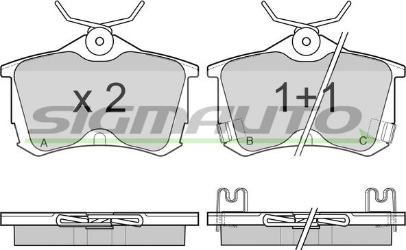 SIGMAUTO SPA976 - Kit de plaquettes de frein, frein à disque cwaw.fr