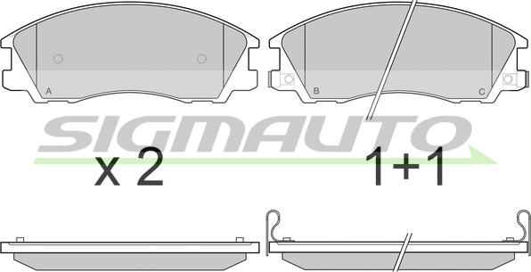 SIGMAUTO SPA971 - Kit de plaquettes de frein, frein à disque cwaw.fr