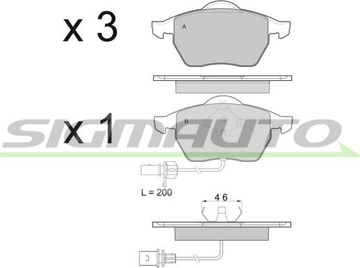 SIGMAUTO SPA978 - Kit de plaquettes de frein, frein à disque cwaw.fr