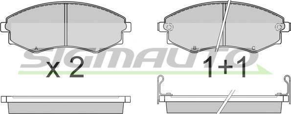 SIGMAUTO SPA494 - Kit de plaquettes de frein, frein à disque cwaw.fr