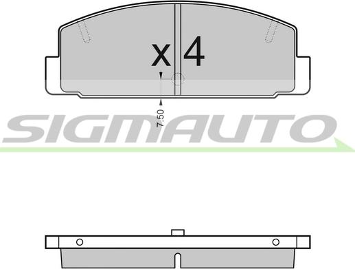 SIGMAUTO SPA448 - Kit de plaquettes de frein, frein à disque cwaw.fr