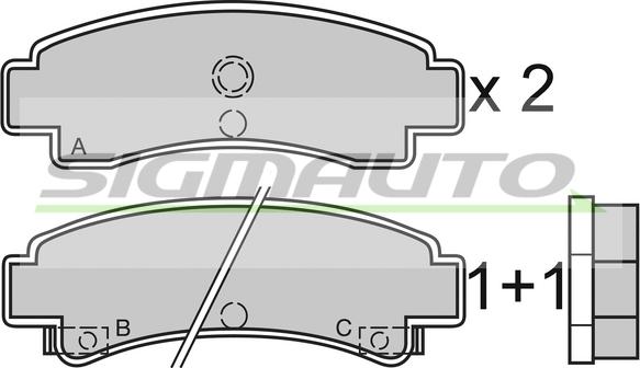 SIGMAUTO SPA442 - Kit de plaquettes de frein, frein à disque cwaw.fr