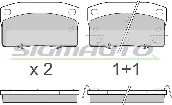 SIGMAUTO SPA450 - Kit de plaquettes de frein, frein à disque cwaw.fr