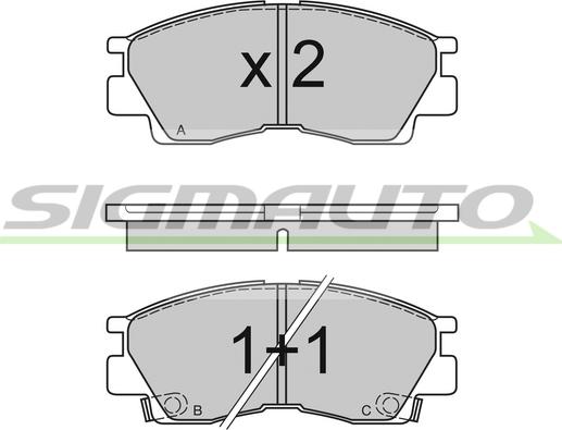 SIGMAUTO SPA453 - Kit de plaquettes de frein, frein à disque cwaw.fr