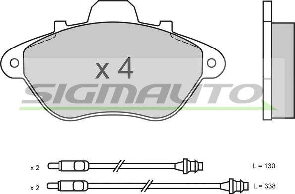 SIGMAUTO SPA465 - Kit de plaquettes de frein, frein à disque cwaw.fr