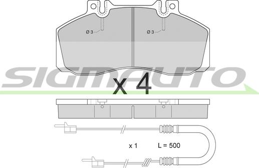 SIGMAUTO SPA409 - Kit de plaquettes de frein, frein à disque cwaw.fr