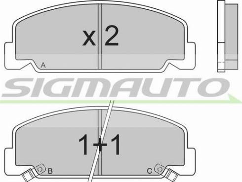 SIGMAUTO SPA406 - Kit de plaquettes de frein, frein à disque cwaw.fr