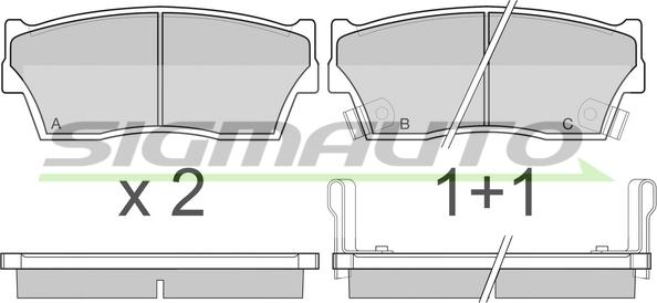 SIGMAUTO SPA419 - Kit de plaquettes de frein, frein à disque cwaw.fr