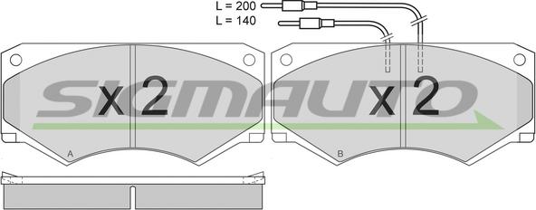 SIGMAUTO SPA416 - Kit de plaquettes de frein, frein à disque cwaw.fr