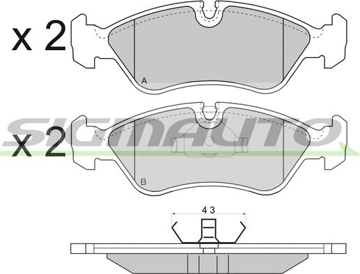 SIGMAUTO SPA417 - Kit de plaquettes de frein, frein à disque cwaw.fr