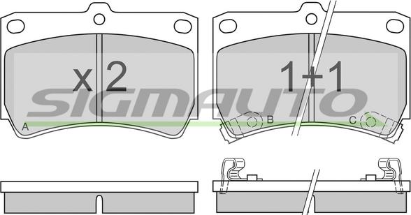 SIGMAUTO SPA489 - Kit de plaquettes de frein, frein à disque cwaw.fr