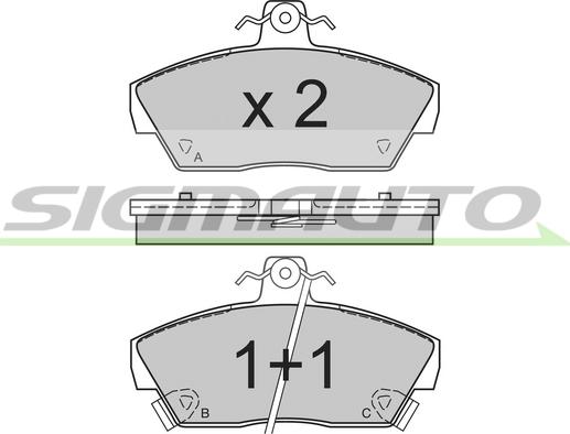 SIGMAUTO SPA484 - Kit de plaquettes de frein, frein à disque cwaw.fr