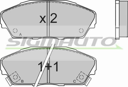 SIGMAUTO SPA480 - Kit de plaquettes de frein, frein à disque cwaw.fr