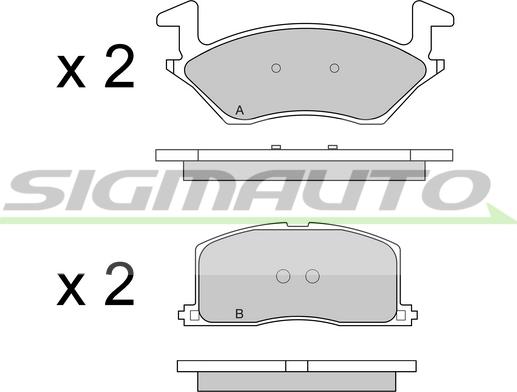 SIGMAUTO SPA481 - Kit de plaquettes de frein, frein à disque cwaw.fr