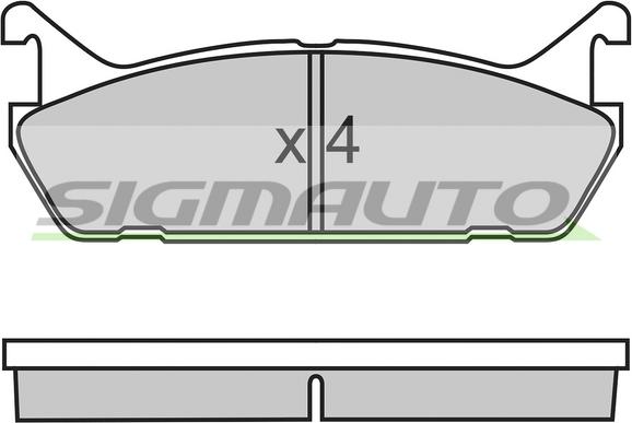 SIGMAUTO SPA488 - Kit de plaquettes de frein, frein à disque cwaw.fr