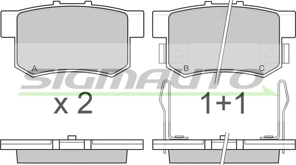 SIGMAUTO SPA483 - Kit de plaquettes de frein, frein à disque cwaw.fr