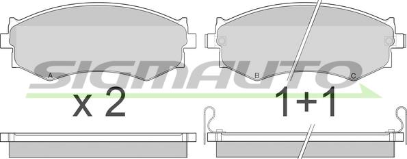 SIGMAUTO SPA439 - Kit de plaquettes de frein, frein à disque cwaw.fr