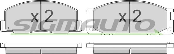 SIGMAUTO SPA435 - Kit de plaquettes de frein, frein à disque cwaw.fr