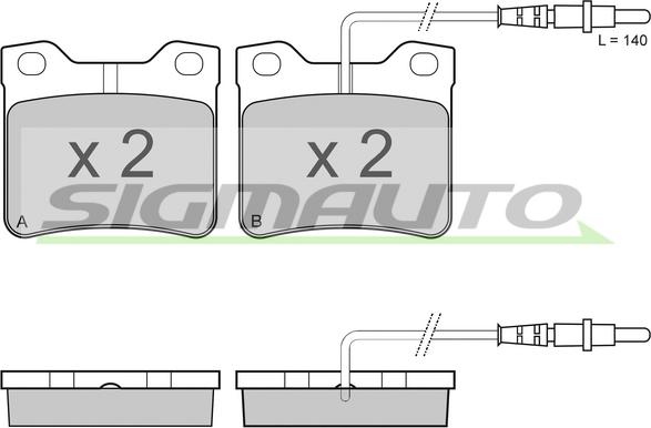 SIGMAUTO SPA431 - Kit de plaquettes de frein, frein à disque cwaw.fr