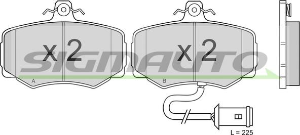 SIGMAUTO SPA433 - Kit de plaquettes de frein, frein à disque cwaw.fr