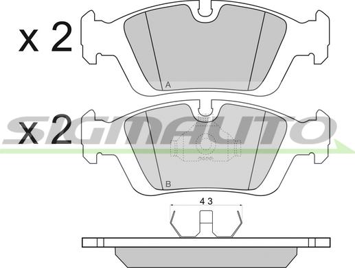 SIGMAUTO SPA432 - Kit de plaquettes de frein, frein à disque cwaw.fr