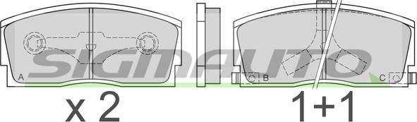 SIGMAUTO SPA437 - Kit de plaquettes de frein, frein à disque cwaw.fr