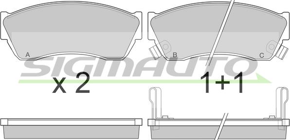 SIGMAUTO SPA420 - Kit de plaquettes de frein, frein à disque cwaw.fr