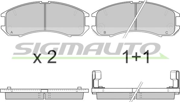 SIGMAUTO SPA423 - Kit de plaquettes de frein, frein à disque cwaw.fr