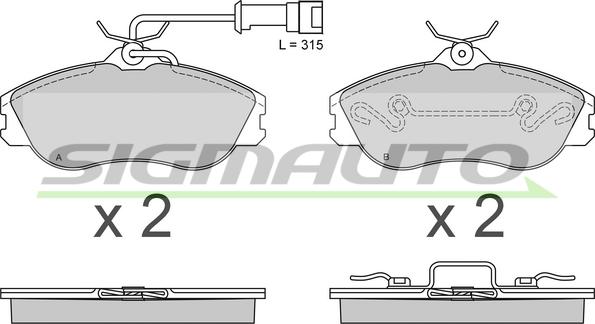 SIGMAUTO SPA478 - Kit de plaquettes de frein, frein à disque cwaw.fr