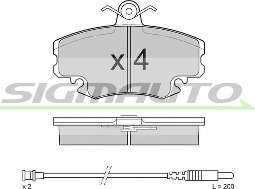 SIGMAUTO SPA590 - Kit de plaquettes de frein, frein à disque cwaw.fr