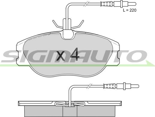 SIGMAUTO SPA598 - Kit de plaquettes de frein, frein à disque cwaw.fr