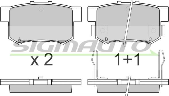 SIGMAUTO SPA544 - Kit de plaquettes de frein, frein à disque cwaw.fr