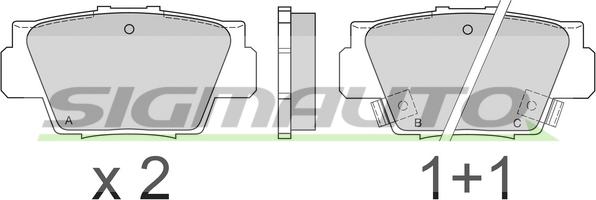 SIGMAUTO SPA545 - Kit de plaquettes de frein, frein à disque cwaw.fr