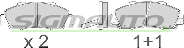 SIGMAUTO SPA543 - Kit de plaquettes de frein, frein à disque cwaw.fr