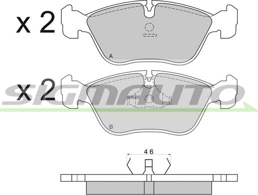 SIGMAUTO SPA559 - Kit de plaquettes de frein, frein à disque cwaw.fr