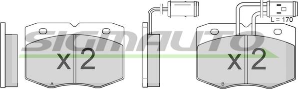 SIGMAUTO SPA556 - Kit de plaquettes de frein, frein à disque cwaw.fr