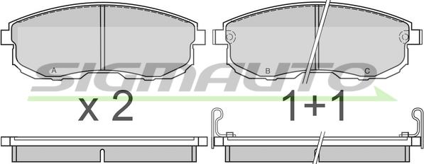 SIGMAUTO SPA569 - Kit de plaquettes de frein, frein à disque cwaw.fr