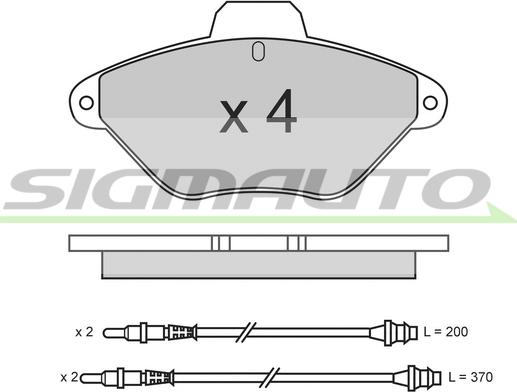 SIGMAUTO SPA564 - Kit de plaquettes de frein, frein à disque cwaw.fr