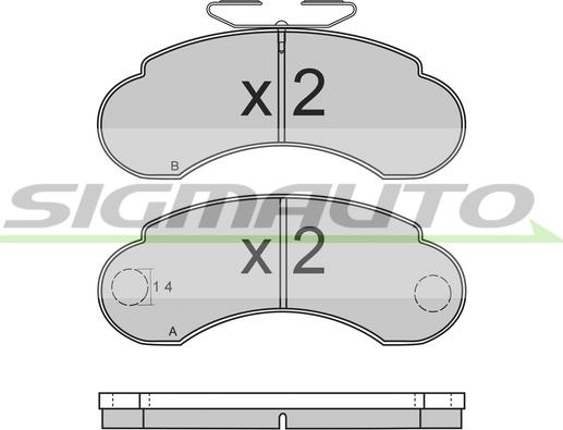 SIGMAUTO SPA566 - Kit de plaquettes de frein, frein à disque cwaw.fr