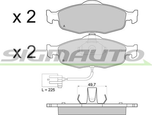 SIGMAUTO SPA561 - Kit de plaquettes de frein, frein à disque cwaw.fr