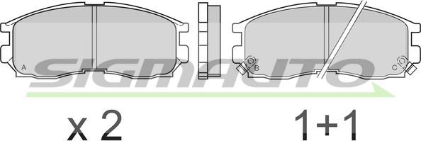 SIGMAUTO SPA509 - Kit de plaquettes de frein, frein à disque cwaw.fr