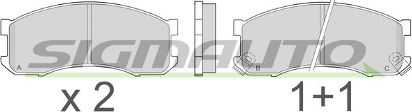 SIGMAUTO SPA504 - Kit de plaquettes de frein, frein à disque cwaw.fr