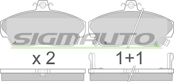 SIGMAUTO SPA502 - Kit de plaquettes de frein, frein à disque cwaw.fr