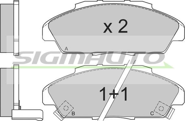 SIGMAUTO SPA519 - Kit de plaquettes de frein, frein à disque cwaw.fr