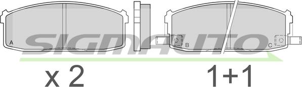 SIGMAUTO SPA510 - Kit de plaquettes de frein, frein à disque cwaw.fr