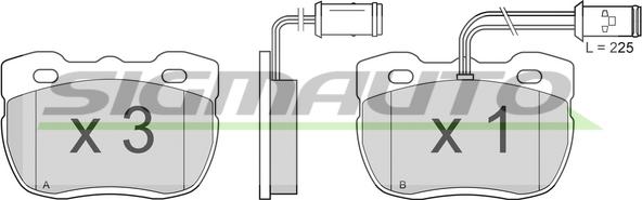 SIGMAUTO SPA518 - Kit de plaquettes de frein, frein à disque cwaw.fr