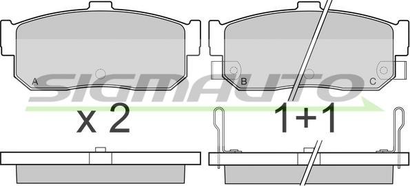 SIGMAUTO SPA513 - Kit de plaquettes de frein, frein à disque cwaw.fr